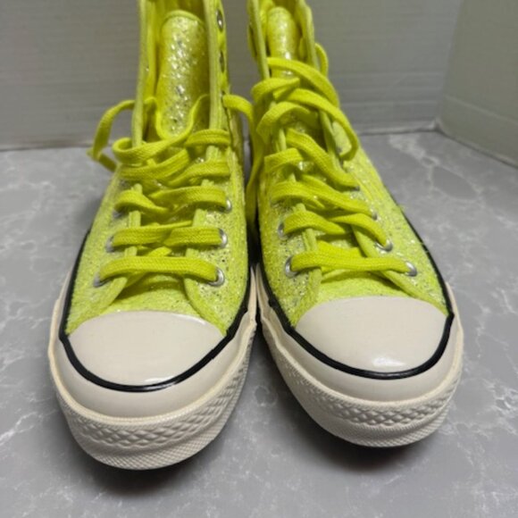 converse chuck 70 hi top lemon venom with glitter shine flames Women SZ 10 - Picture 5 of 10